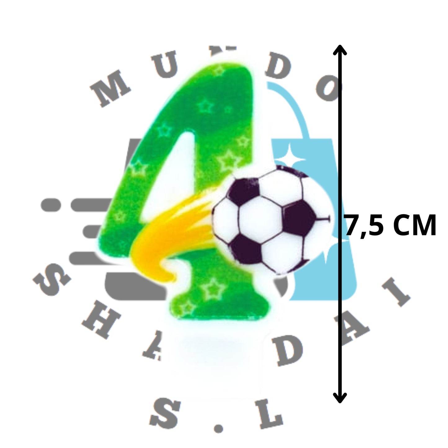 Velas Números Fútbol – Decoración Temática para Pasteles de Cumpleaños y Eventos Deportivos.