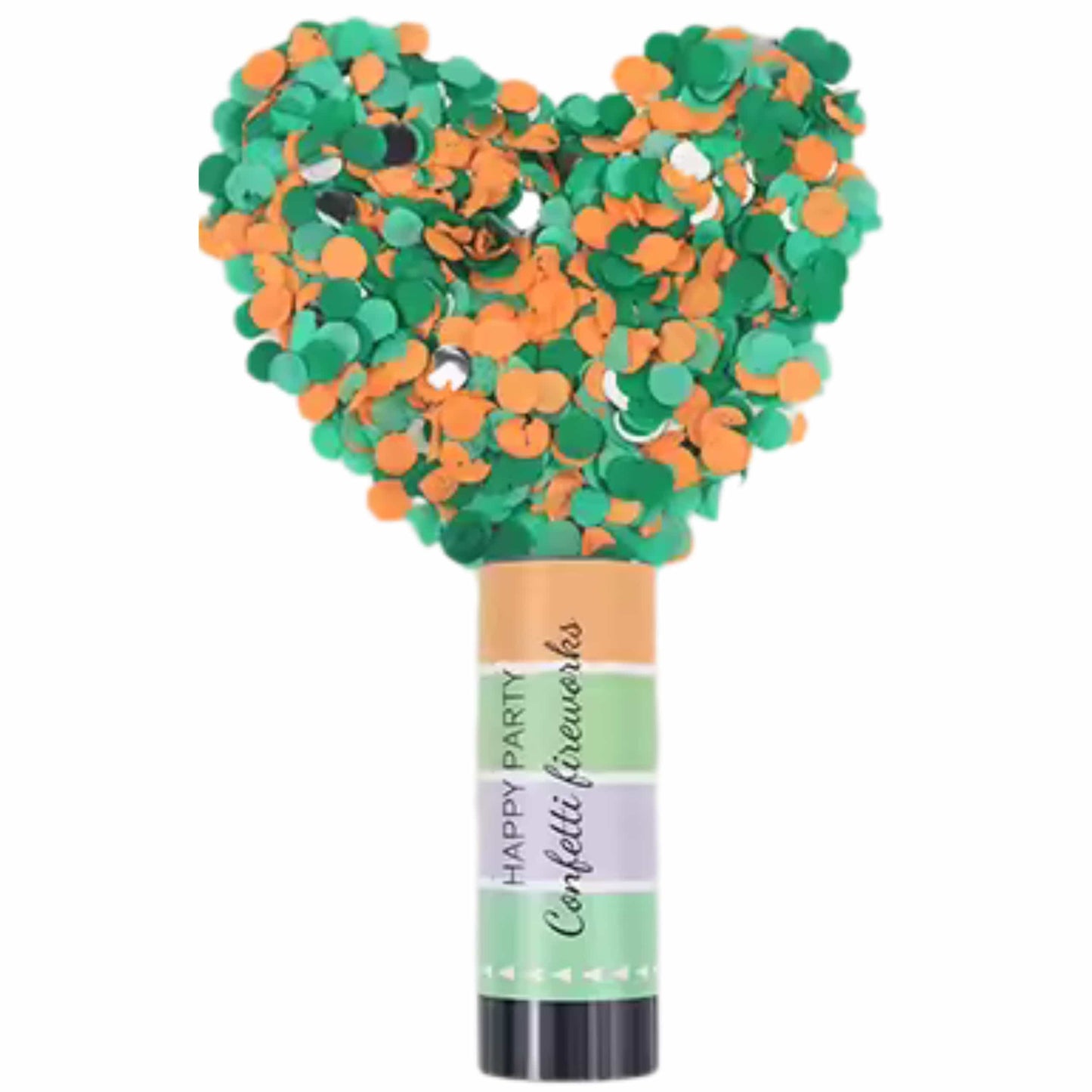 Primer plano del confeti biodegradable mostrando variedad de colores y formas