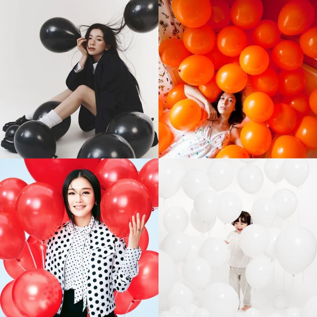 Globos biodegradables Mr. Globo inflados, mostrando colores vibrantes y alta resistencia