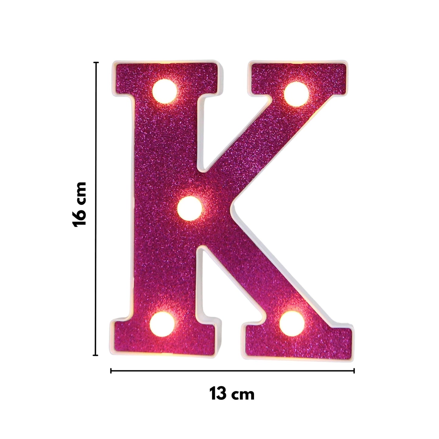 GlimmerGlow™ – Letras LED Decorativas con Purpurina Rosa y Luz Cálida
