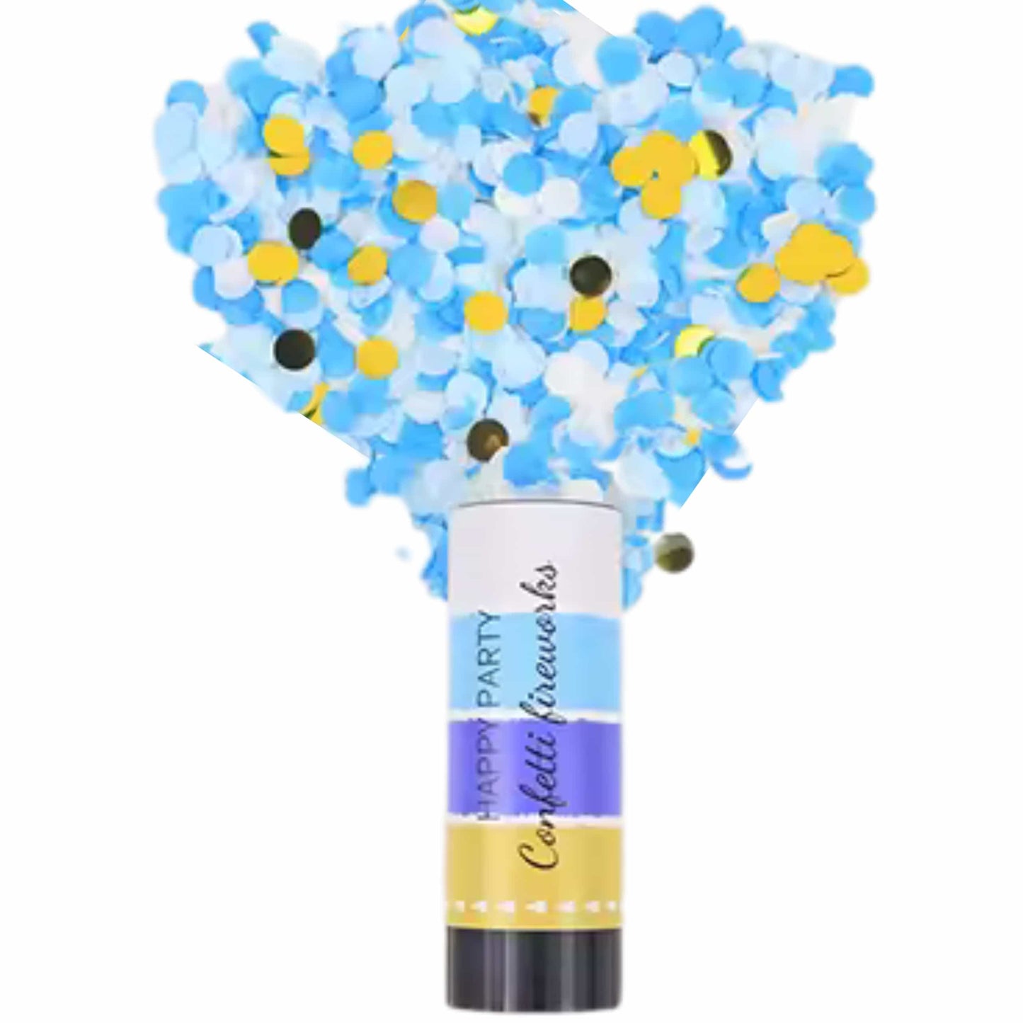 Empaque del tubo de confeti biodegradable resaltando diseño atractivo y ecológico