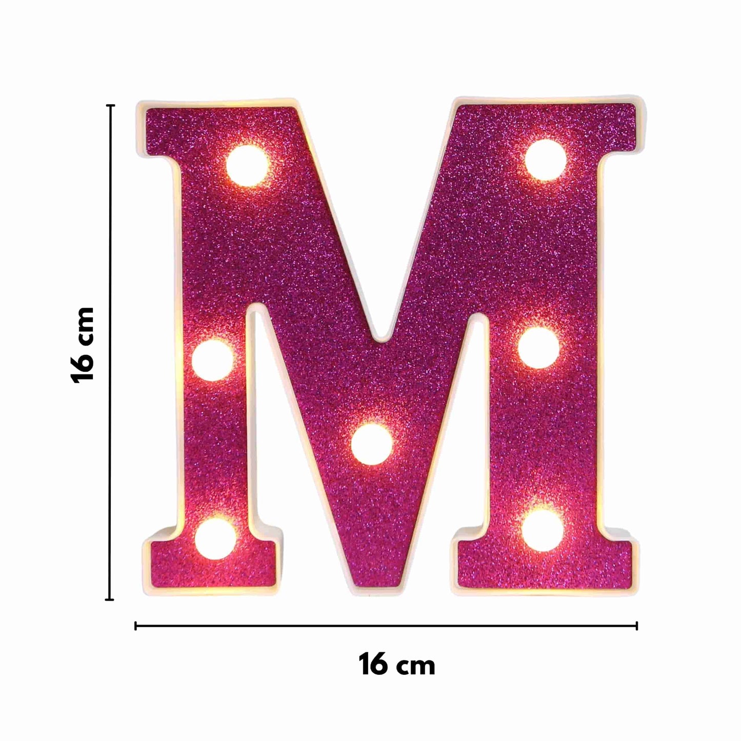 GlimmerGlow™ – Letras LED Decorativas con Purpurina Rosa y Luz Cálida