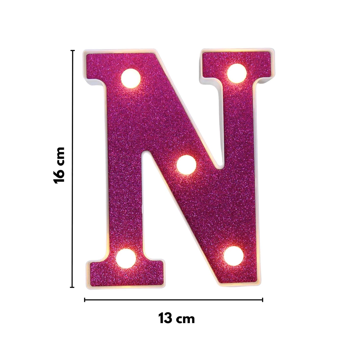 GlimmerGlow™ – Letras LED Decorativas con Purpurina Rosa y Luz Cálida