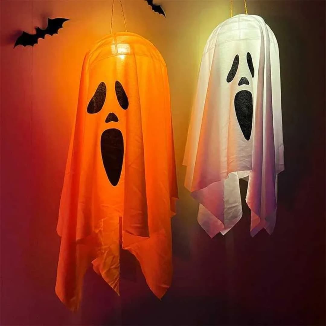 Empaque del producto PhantomLuxe con linterna fantasma en dos colores