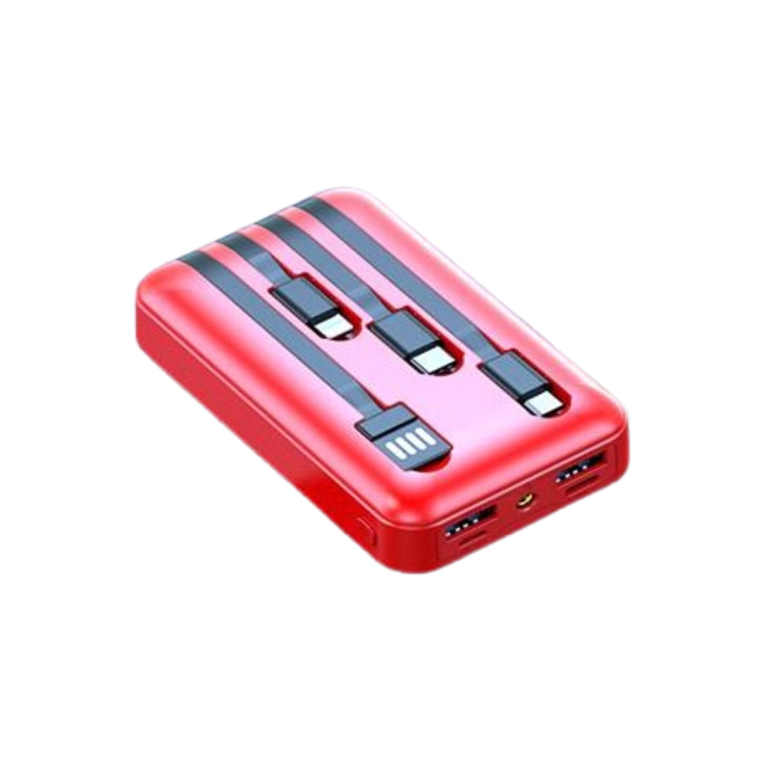 Powerbank 5000mAh compacto con carcasa metálica negra y puerto USB-C