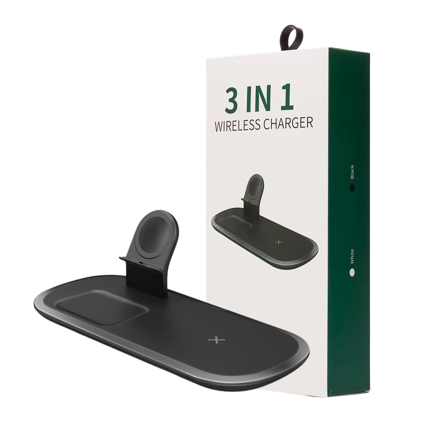Cargador 3 en 1 para iPhone, Apple Watch y AirPods.