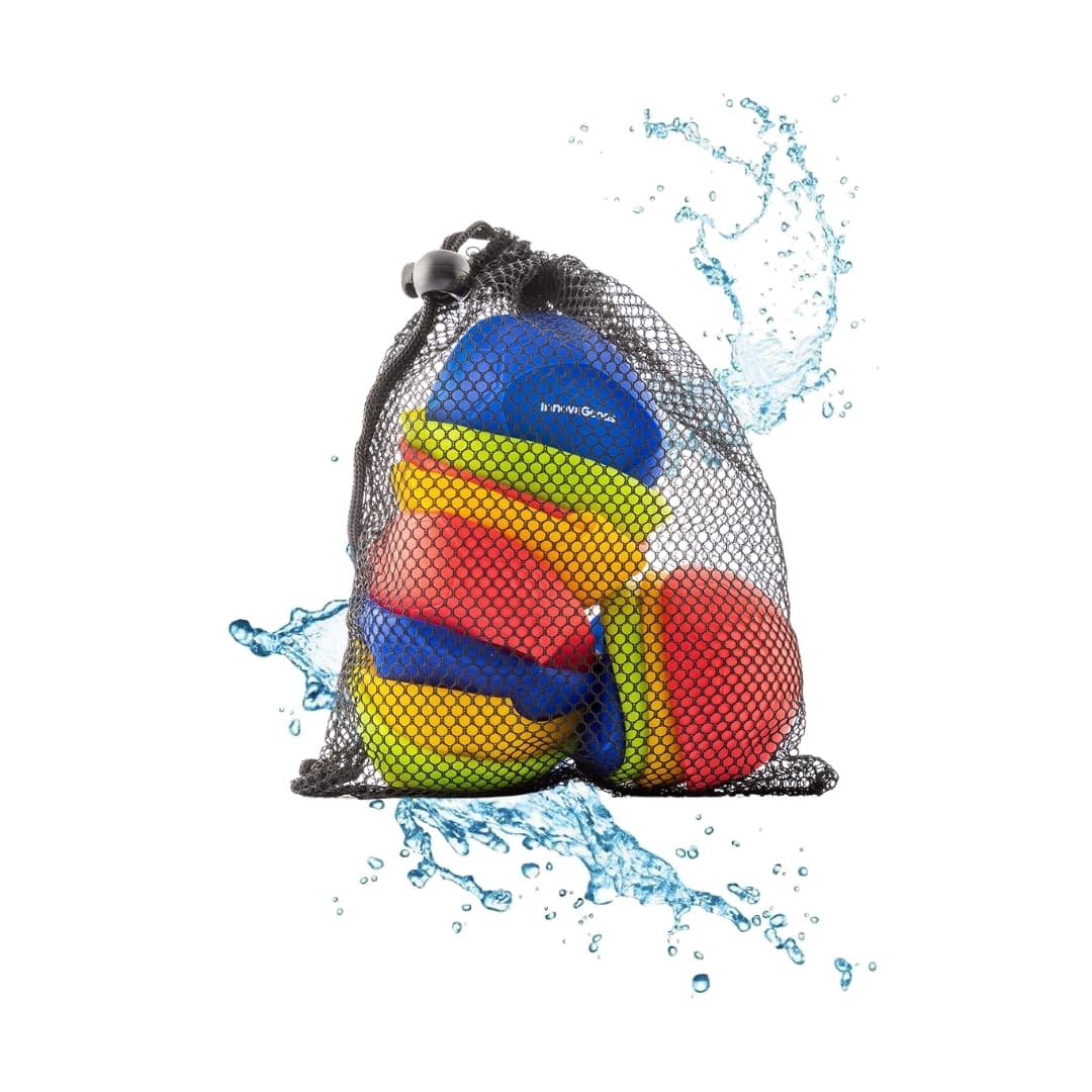 12 globos de agua reutilizables de silicona en colores vivos con bolsa de transporte
