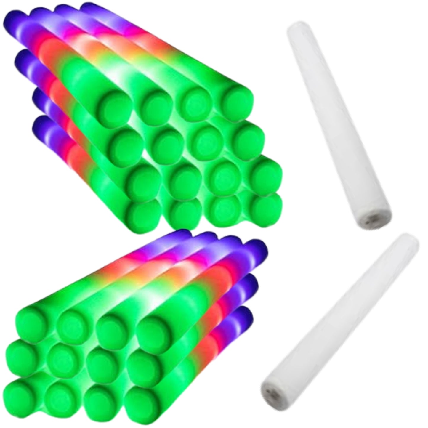 Set de 30 Palos de Espuma Soft Stick – Barras de Espuma con y sin LED para Juegos y Fiestas.