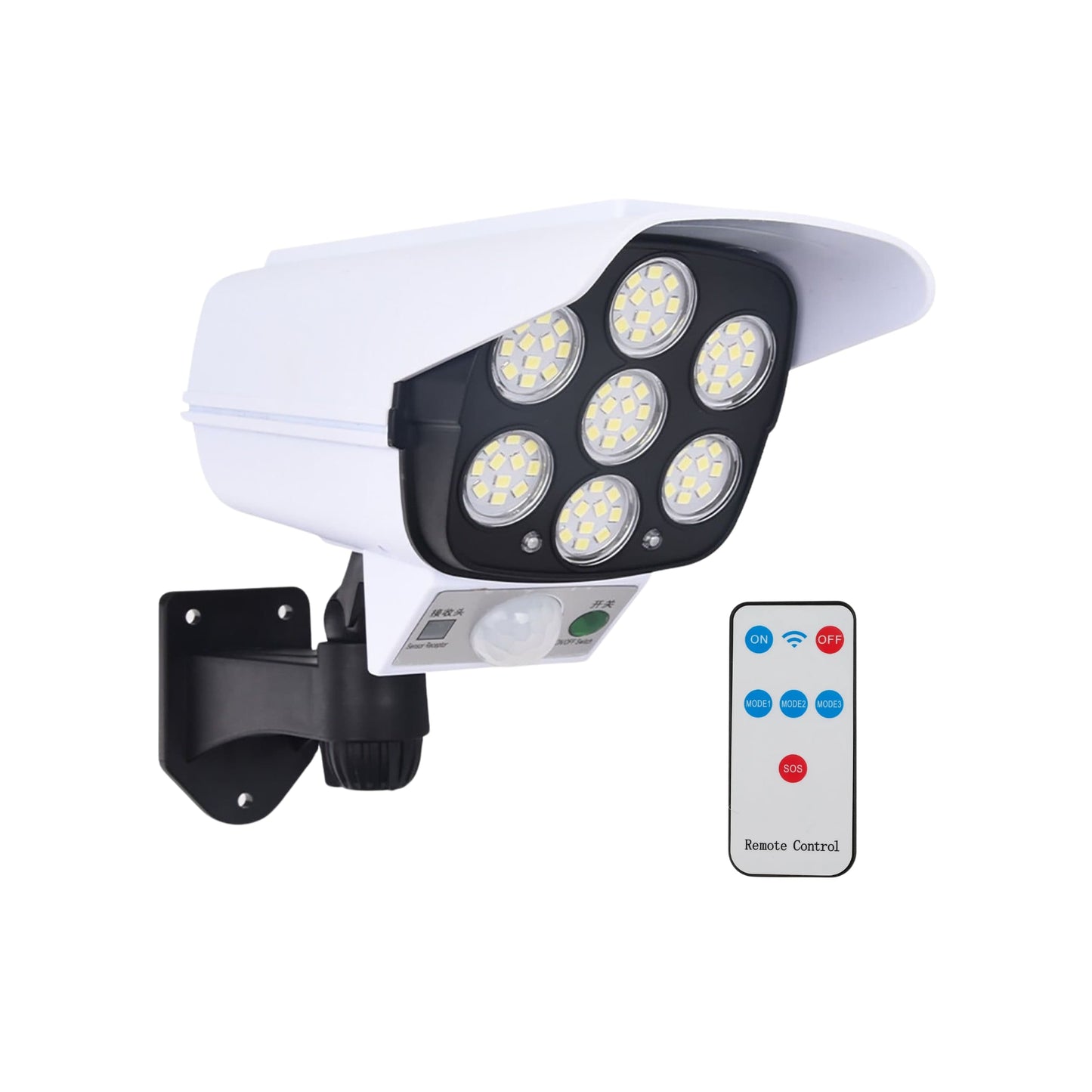 Lámpara solar exterior con sensor de movimiento y control remoto