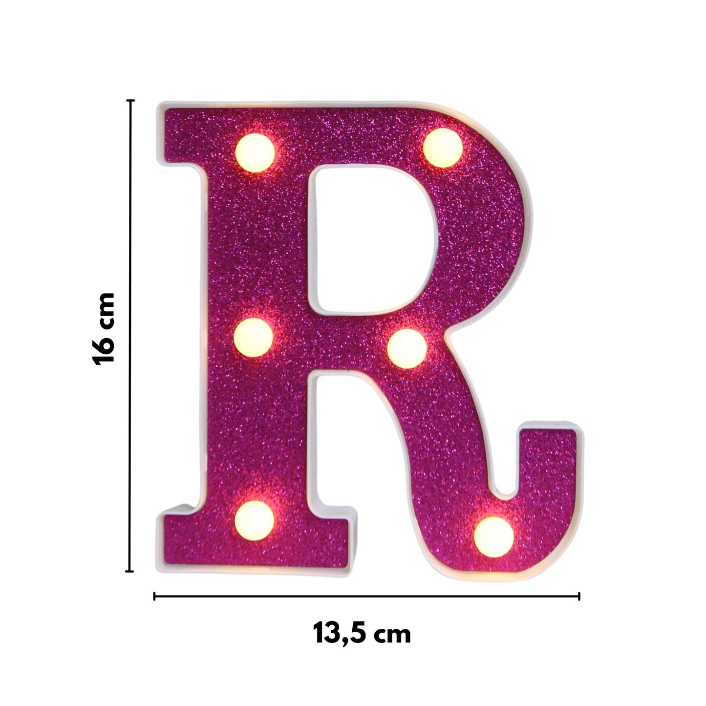 GlimmerGlow™ – Letras LED Decorativas con Purpurina Rosa y Luz Cálida