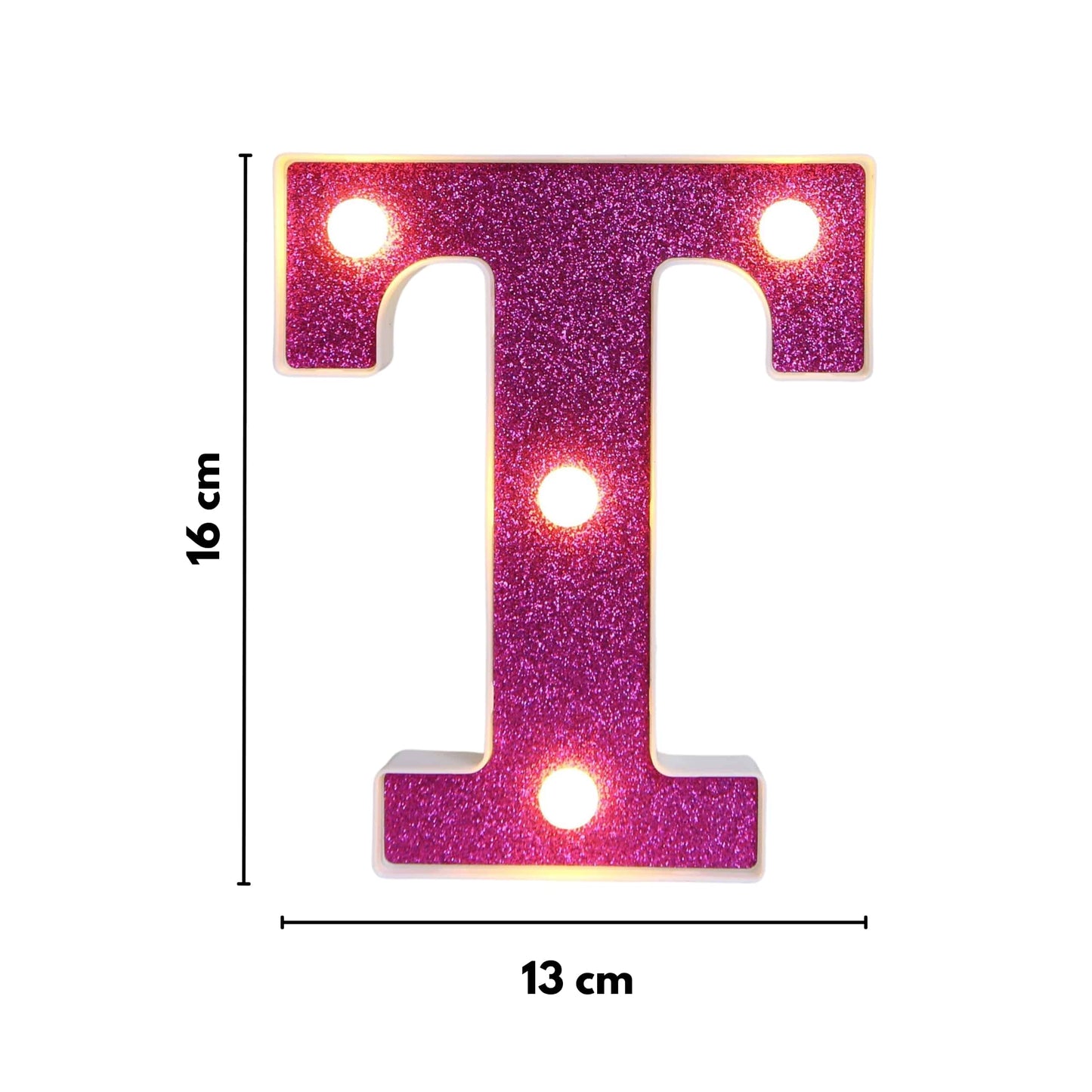 GlimmerGlow™ – Letras LED Decorativas con Purpurina Rosa y Luz Cálida