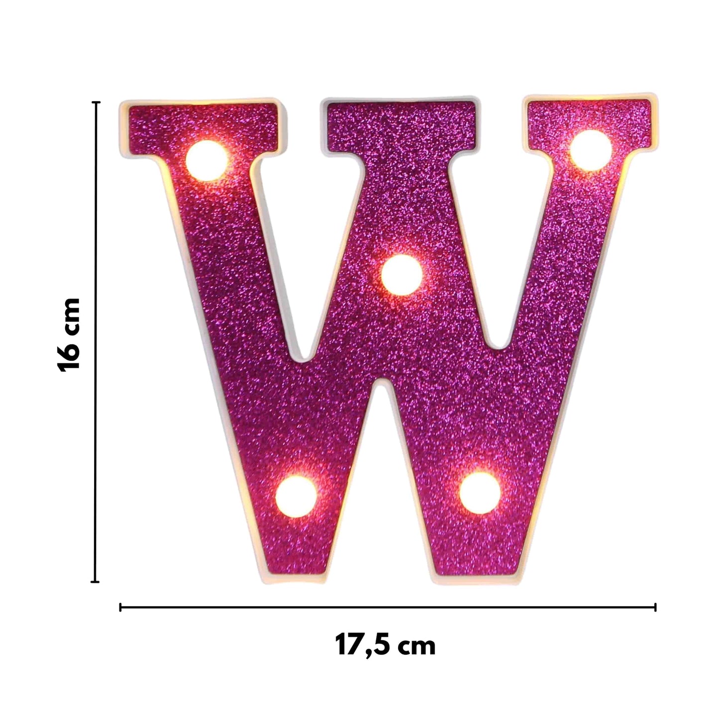 GlimmerGlow™ – Letras LED Decorativas con Purpurina Rosa y Luz Cálida
