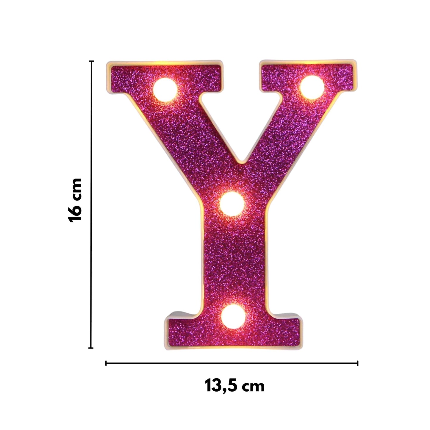 GlimmerGlow™ – Letras LED Decorativas con Purpurina Rosa y Luz Cálida