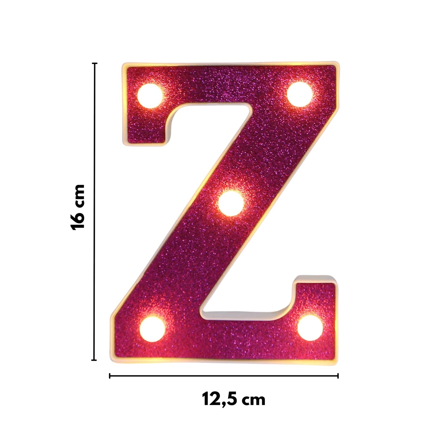 GlimmerGlow™ – Letras LED Decorativas con Purpurina Rosa y Luz Cálida