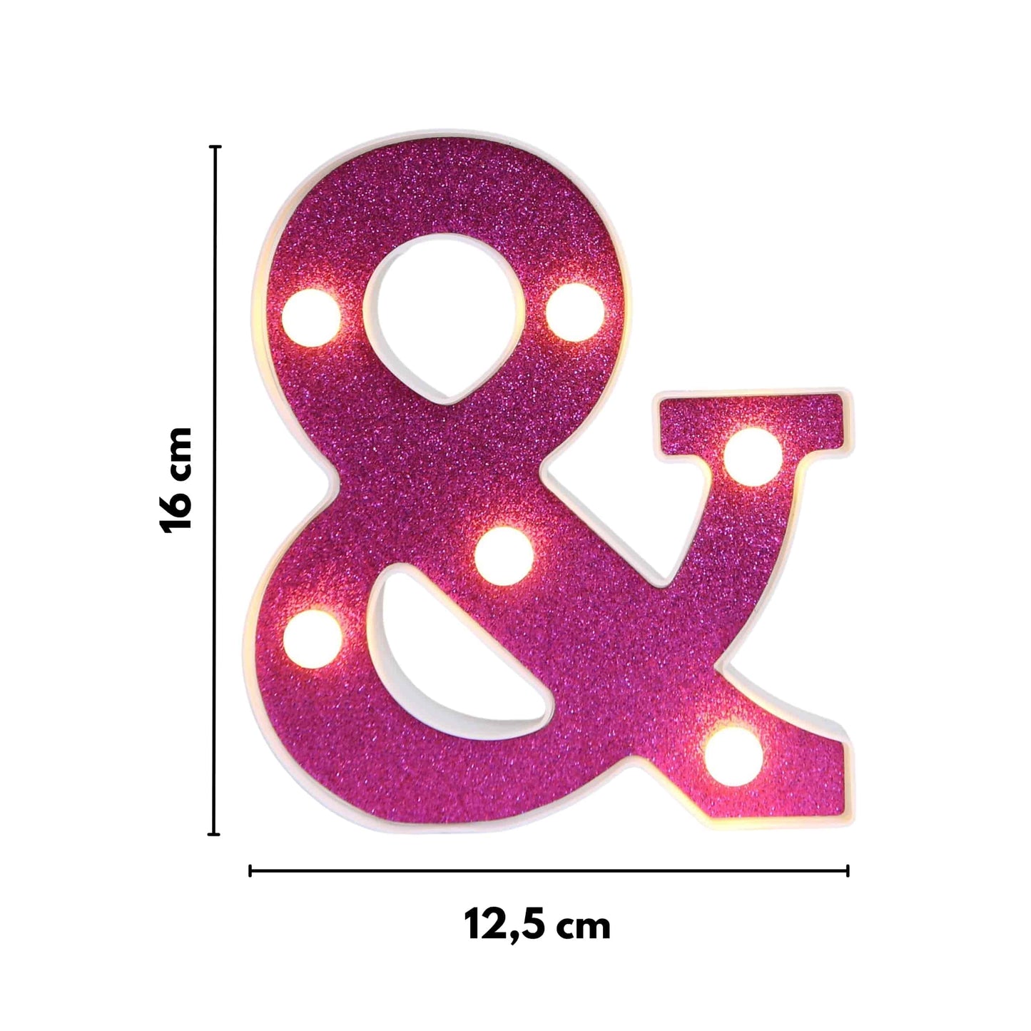 GlimmerGlow™ – Letras LED Decorativas con Purpurina Rosa y Luz Cálida