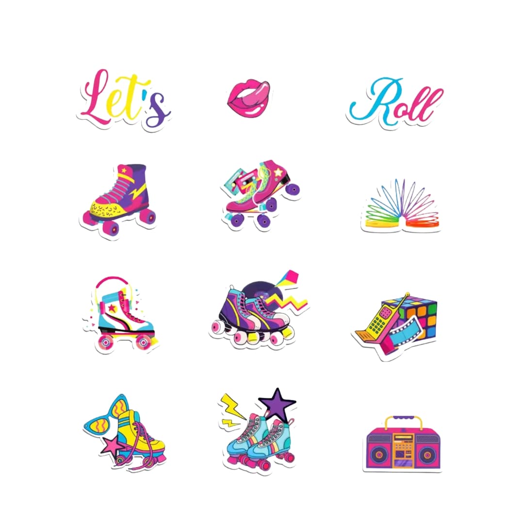 Guirnalda decorativa Let's Roll de cartulina ecológica, ideal para fiestas temáticas retro