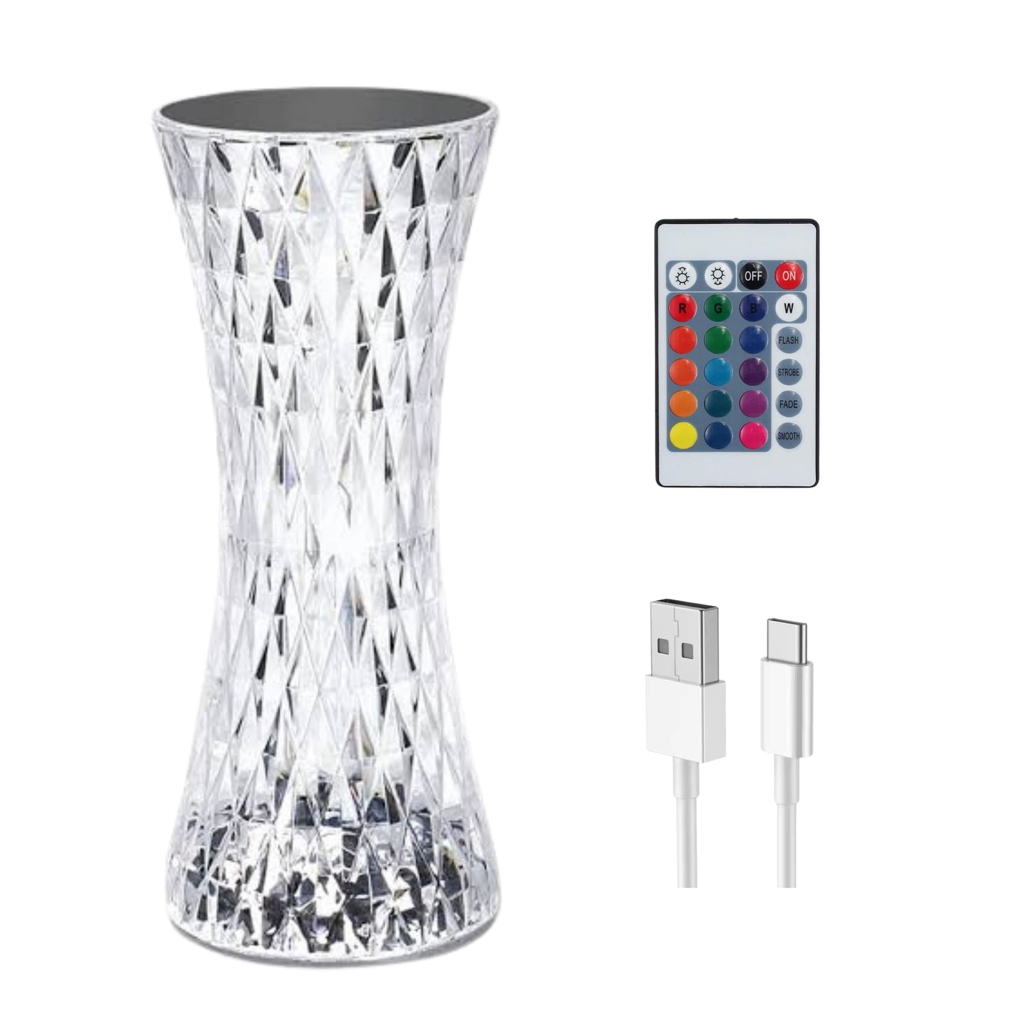 Lámpara LED vista lateral, con base táctil y cuello flexible orientado hacia abajo.