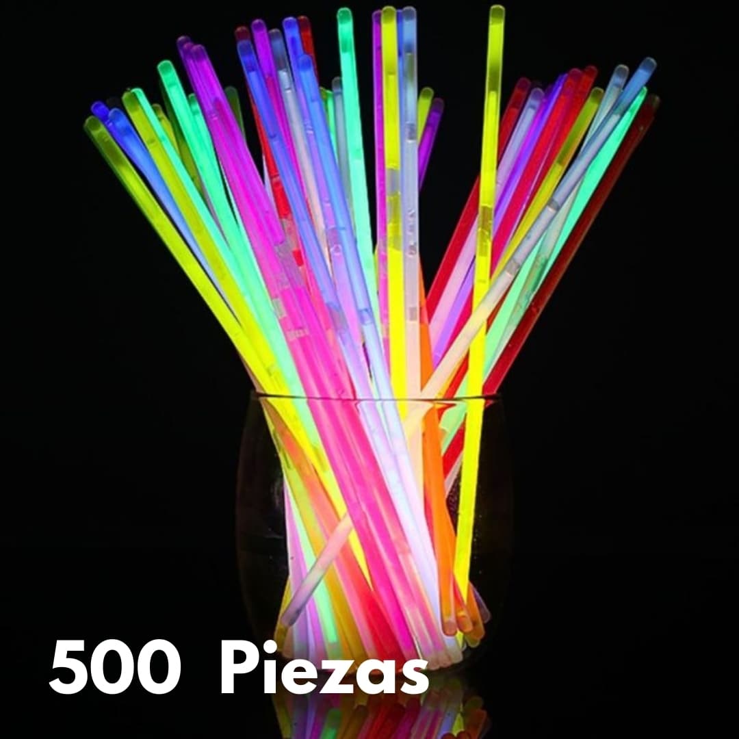 Pulseras luminosas GlowMaster Pro en colores vibrantes: verde, azul, rosa, naranja, amarillo y púrpura