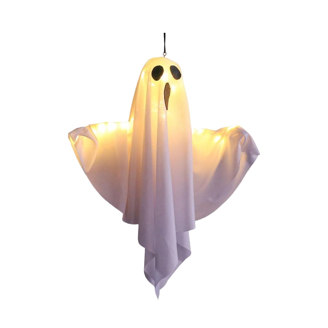 Linterna fantasma LED PhantomLuxe blanca suspendida con luz fija