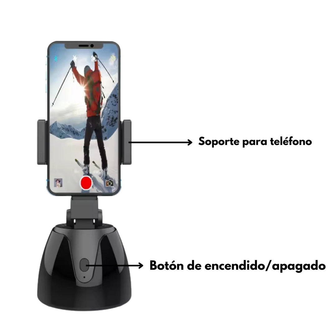 Soporte estabilizador giratorio 360° para smartphone en uso exterior