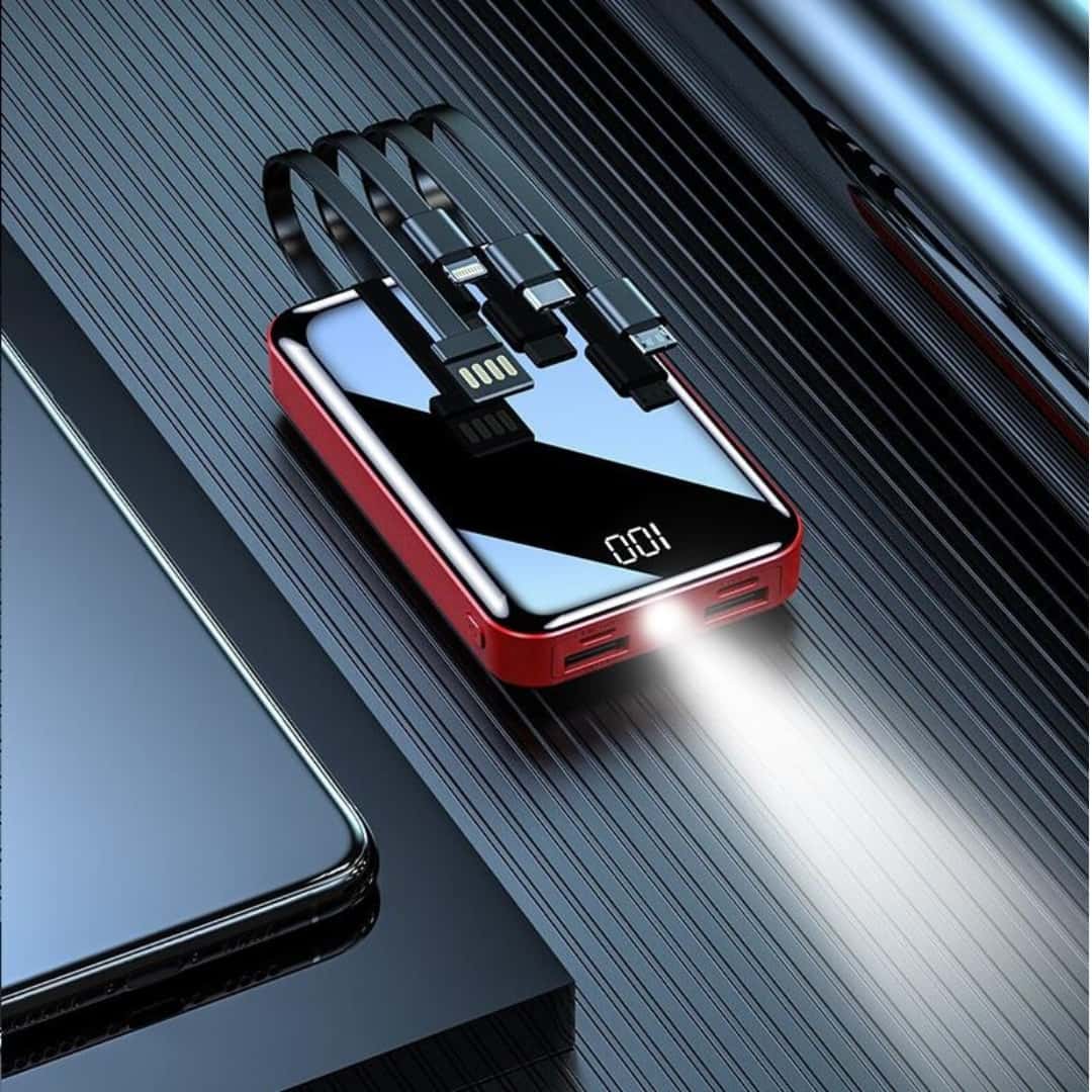 Vista lateral del powerbank 5000mAh mostrando diseño ultradelgado