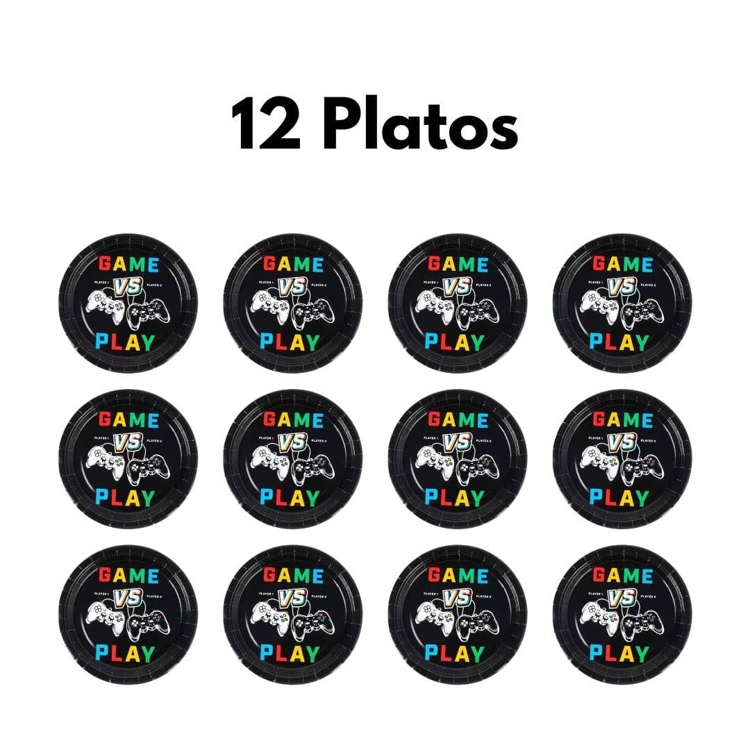 Platos gamer de cartón ecológico, aptos para alimentos calientes y fríos, diseño moderno