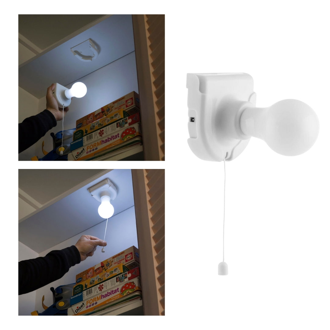 Bombilla LED Stilamp instalada en cobertizo sin necesidad de cables