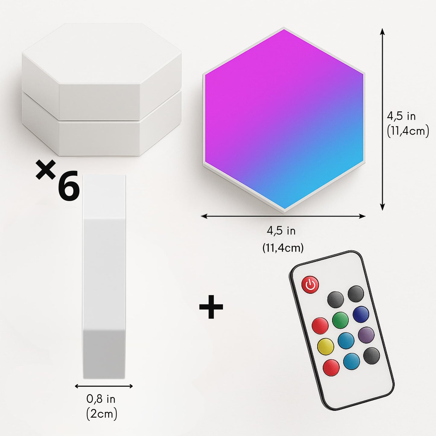 Set de 6 Luces LED Hexagonales Táctiles – Crea tu Propio Muro de Luz Modular