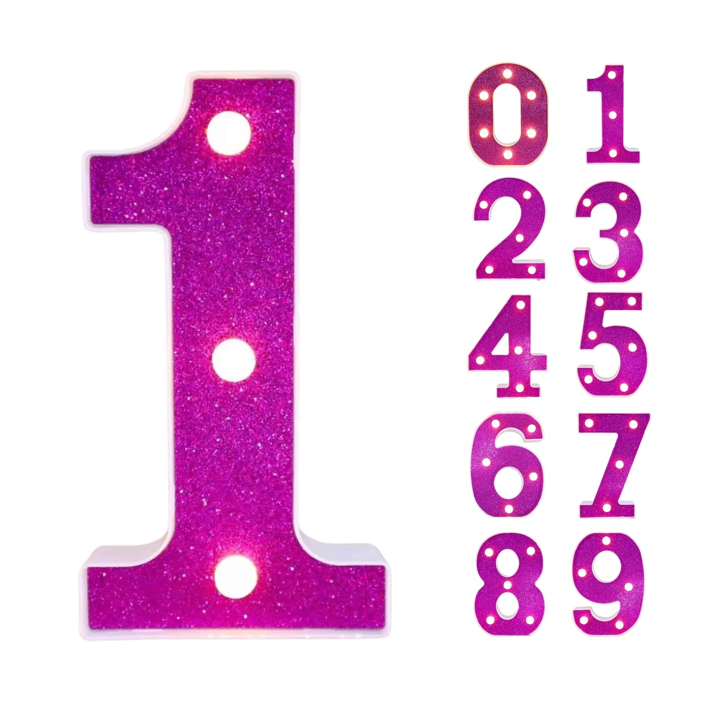 GlimmerGlow™ – Letras LED Decorativas con Purpurina Rosa y Luz Cálida