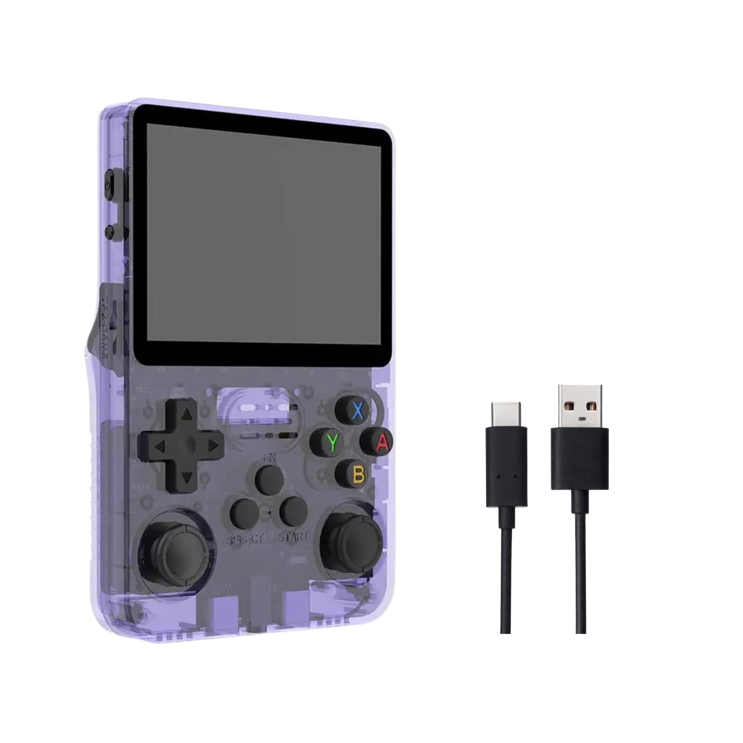 Consola blanca emulando videojuego clásico en TV via salida HDMI