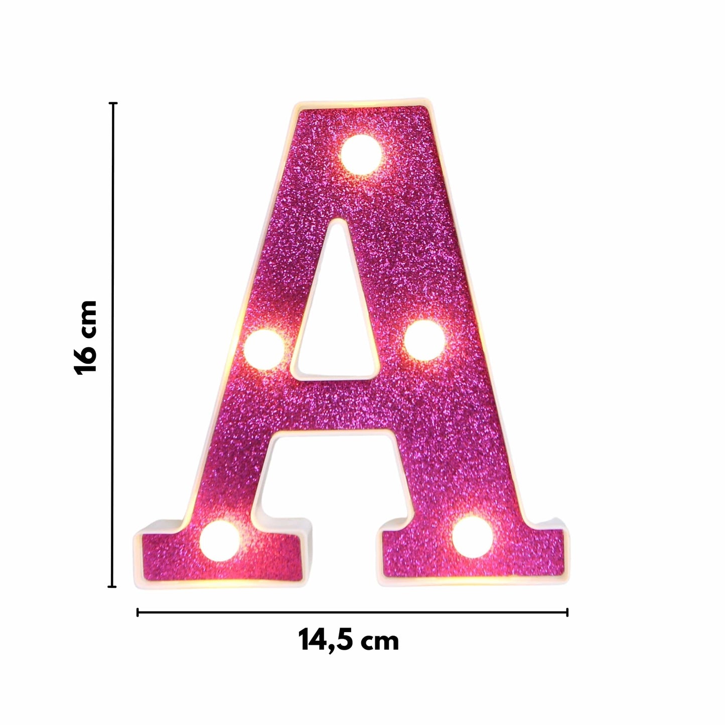 GlimmerGlow™ – Letras LED Decorativas con Purpurina Rosa y Luz Cálida