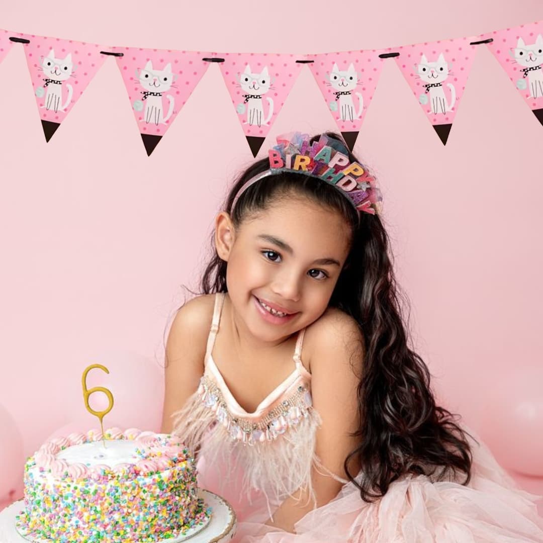 Guirnalda lista para colgar con cuerda integrada, ideal para fiestas infantiles y baby showers