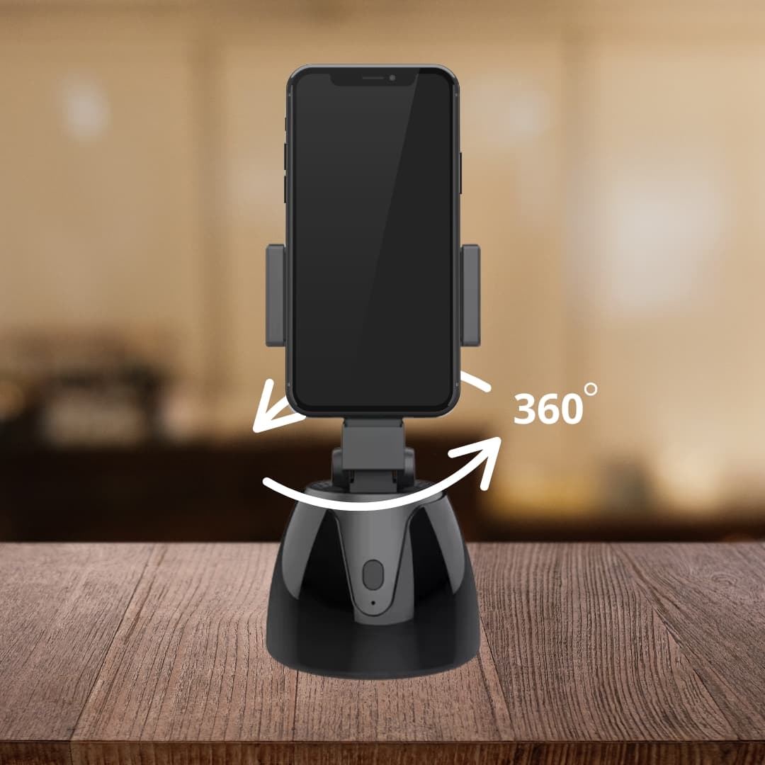 Estabilizador de mano para móvil con rotación automática y clip ajustable