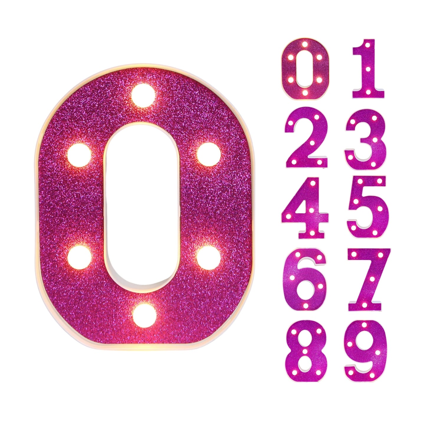 GlimmerGlow™ – Letras LED Decorativas con Purpurina Rosa y Luz Cálida