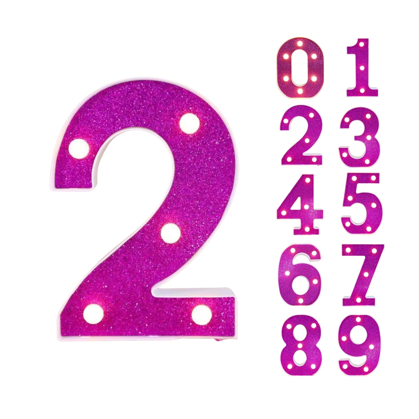 GlimmerGlow™ – Letras LED Decorativas con Purpurina Rosa y Luz Cálida