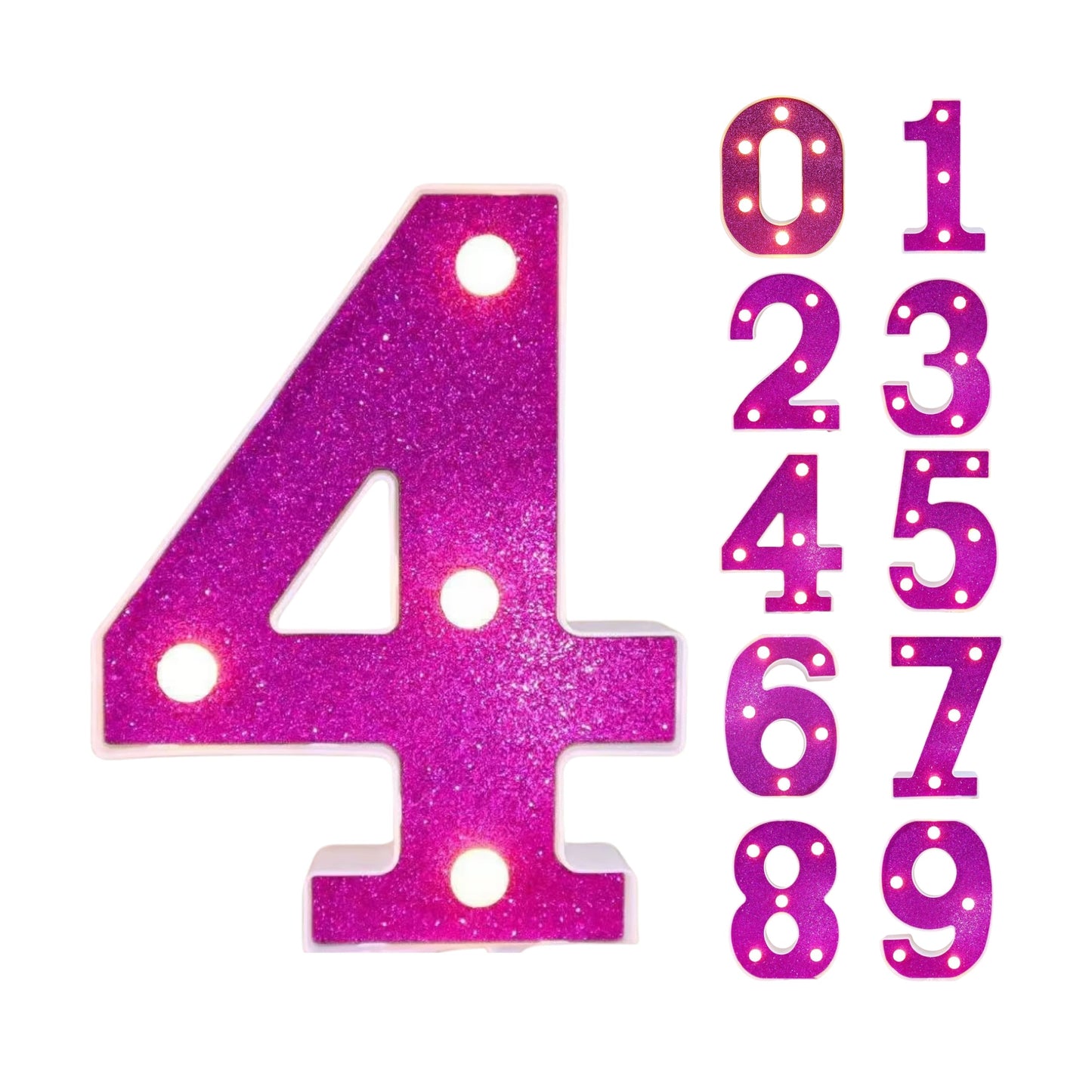 GlimmerGlow™ – Letras LED Decorativas con Purpurina Rosa y Luz Cálida