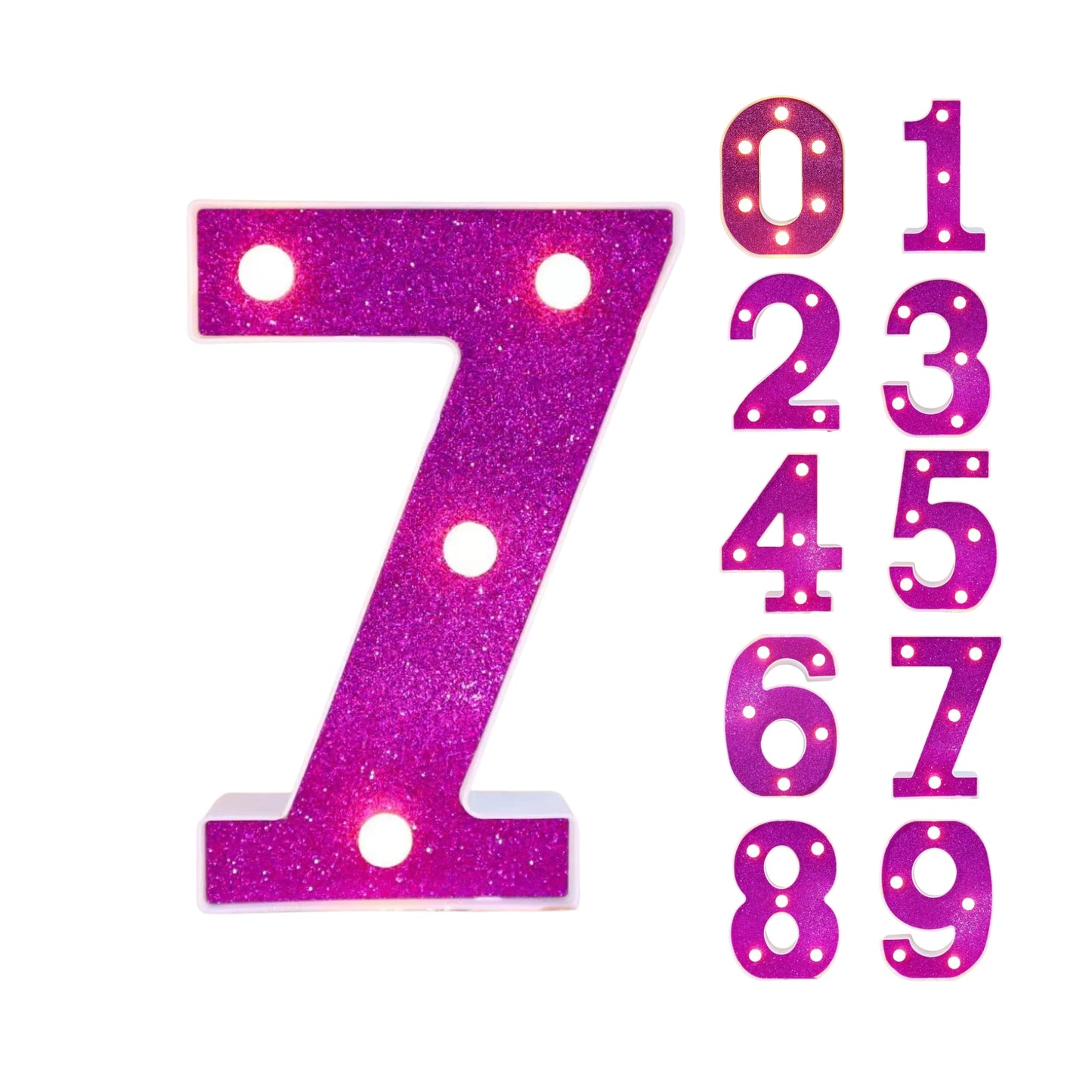 GlimmerGlow™ – Letras LED Decorativas con Purpurina Rosa y Luz Cálida