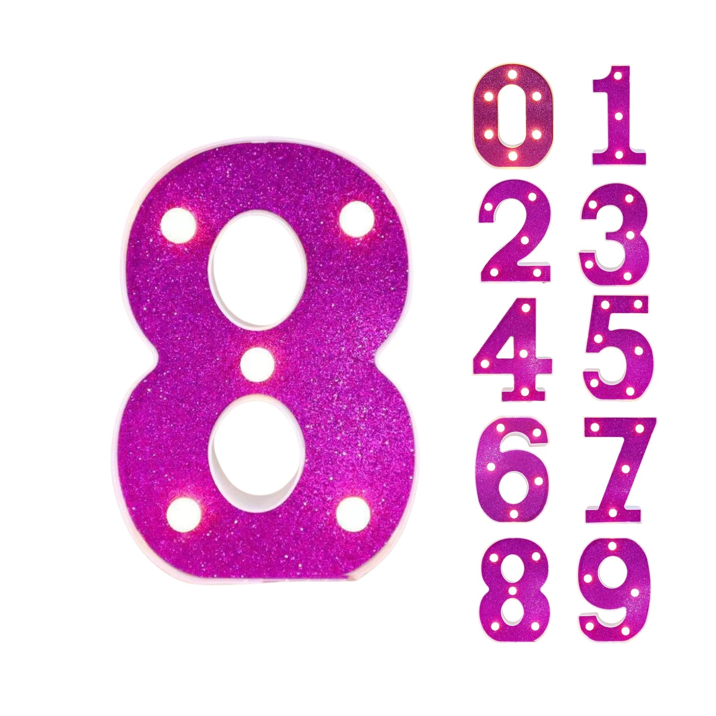 GlimmerGlow™ – Letras LED Decorativas con Purpurina Rosa y Luz Cálida