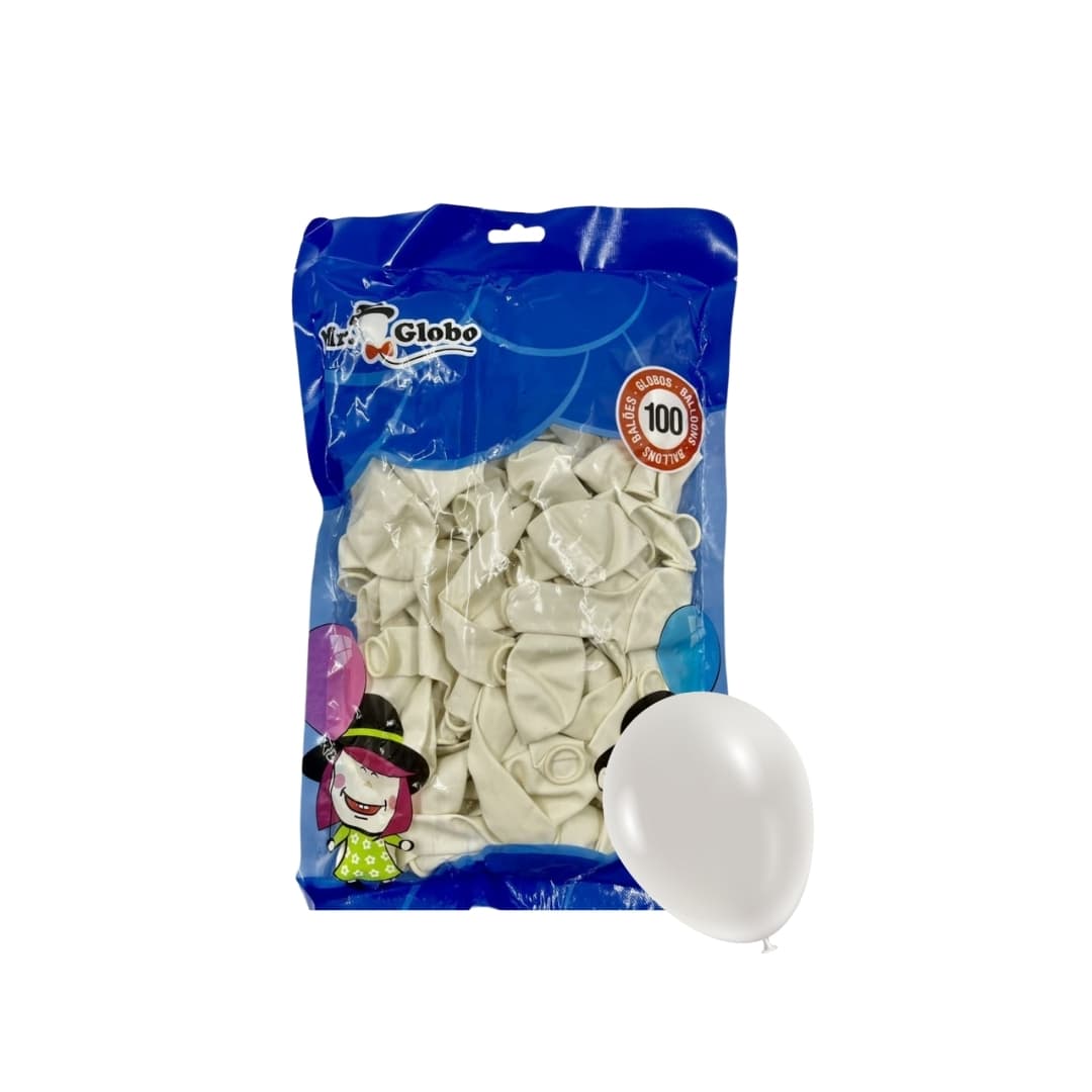 Globo blanco biodegradable Mr. Globo de 30 cm, ideal para bodas y eventos