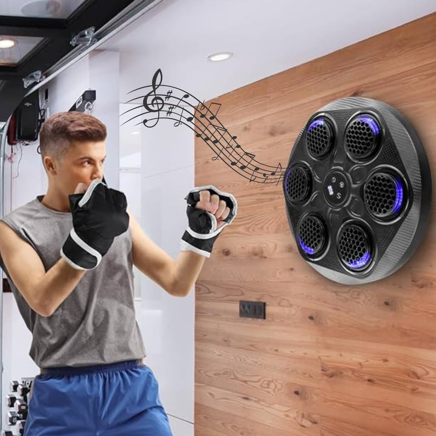 Kit completo: máquina, guantes, toalla de ejercicio y cable USB‑C listo para montar