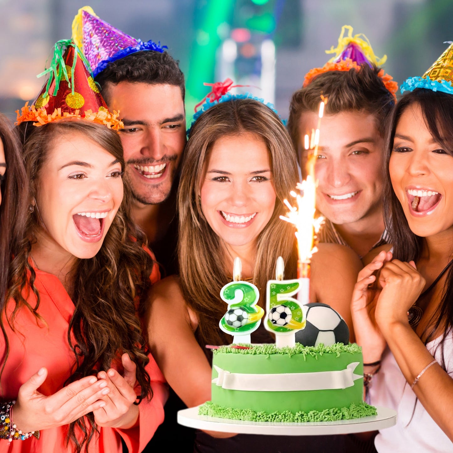 Velas Números Fútbol – Decoración Temática para Pasteles de Cumpleaños y Eventos Deportivos.