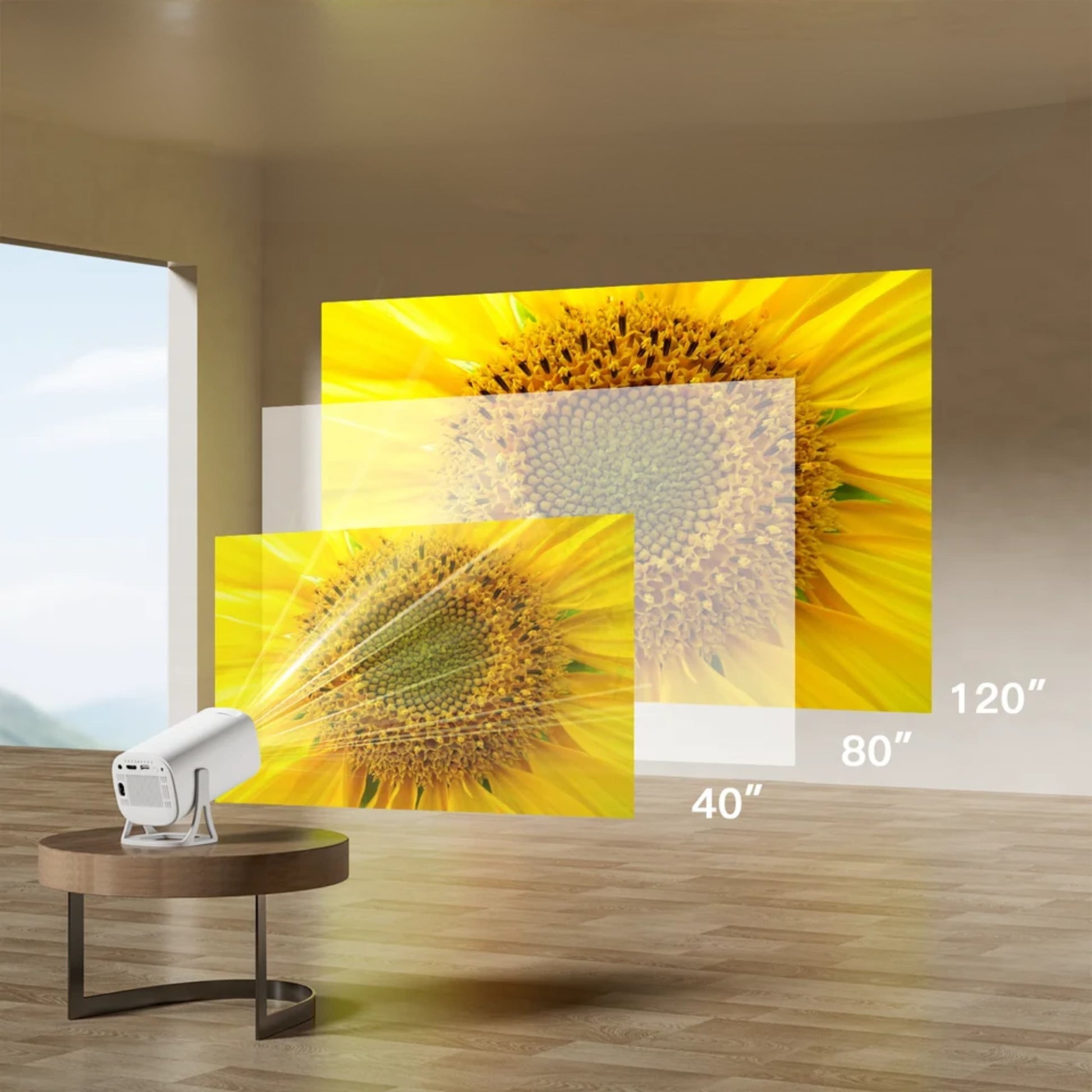 Puertos HDMI y USB traseros del proyector portátil Android para gaming