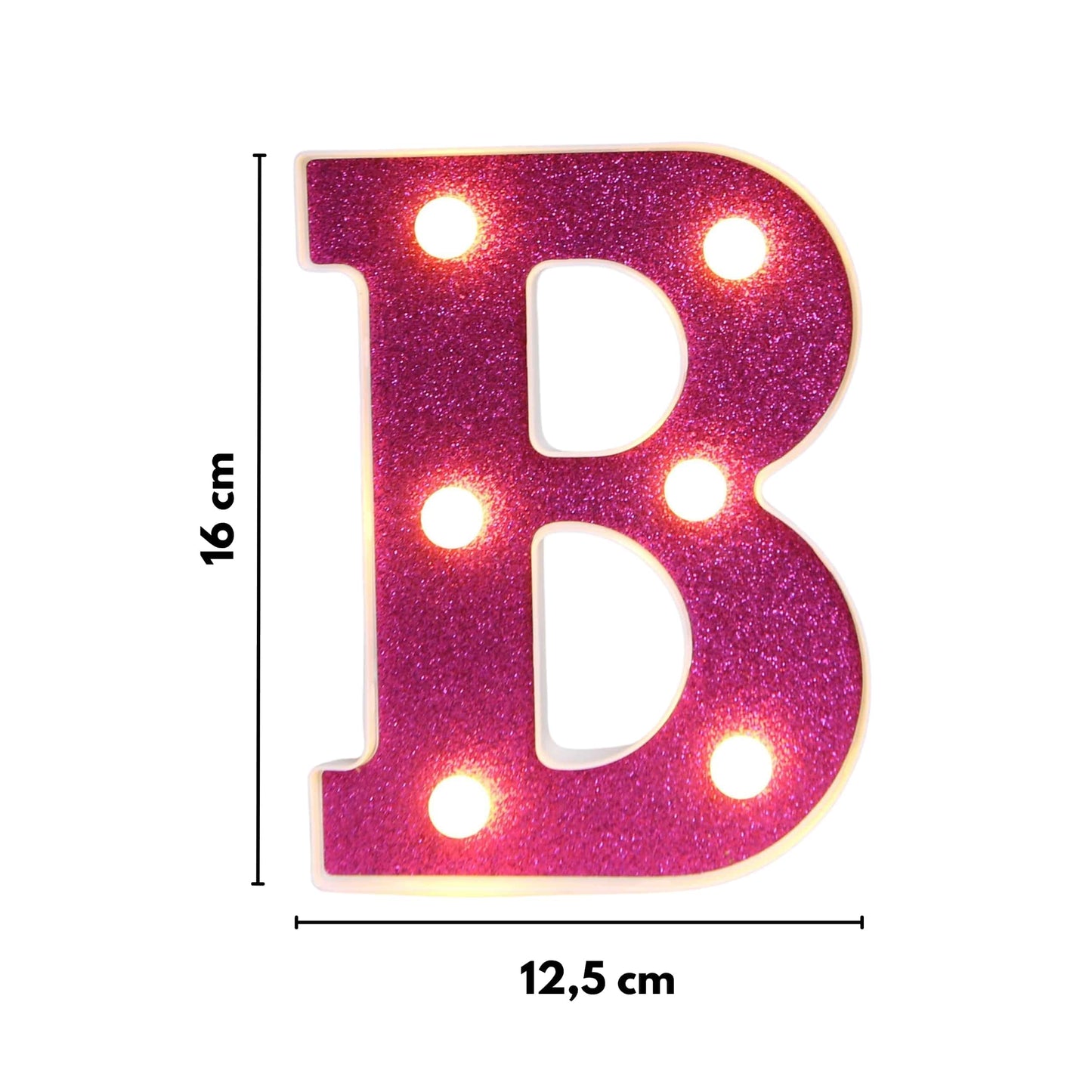 GlimmerGlow™ – Letras LED Decorativas con Purpurina Rosa y Luz Cálida