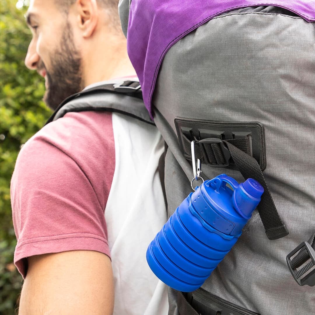 Botella reutilizable de silicona libre de BPA apta para bebidas frías y calientes