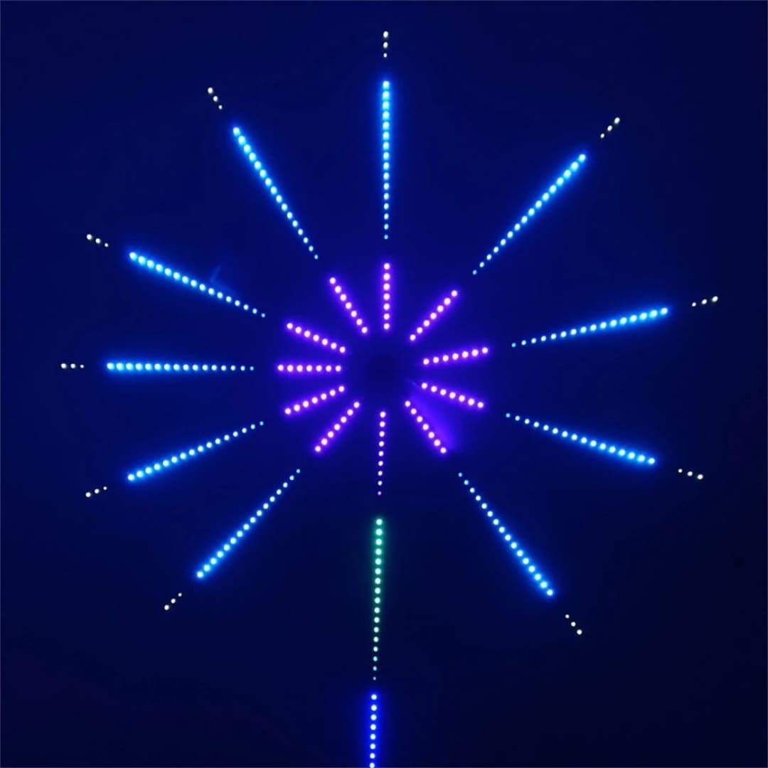 Tira LED fuegos artificiales en habitación gaming iluminando fondo