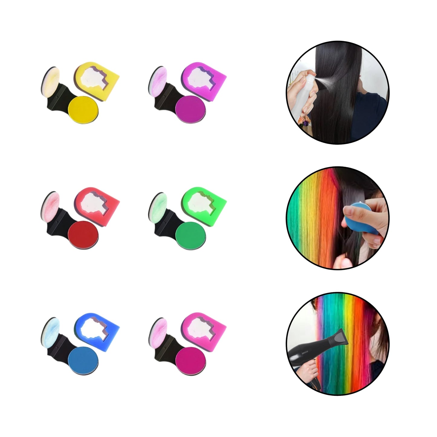 set de tizas peines con 6 colores brillantes y diseño compacto