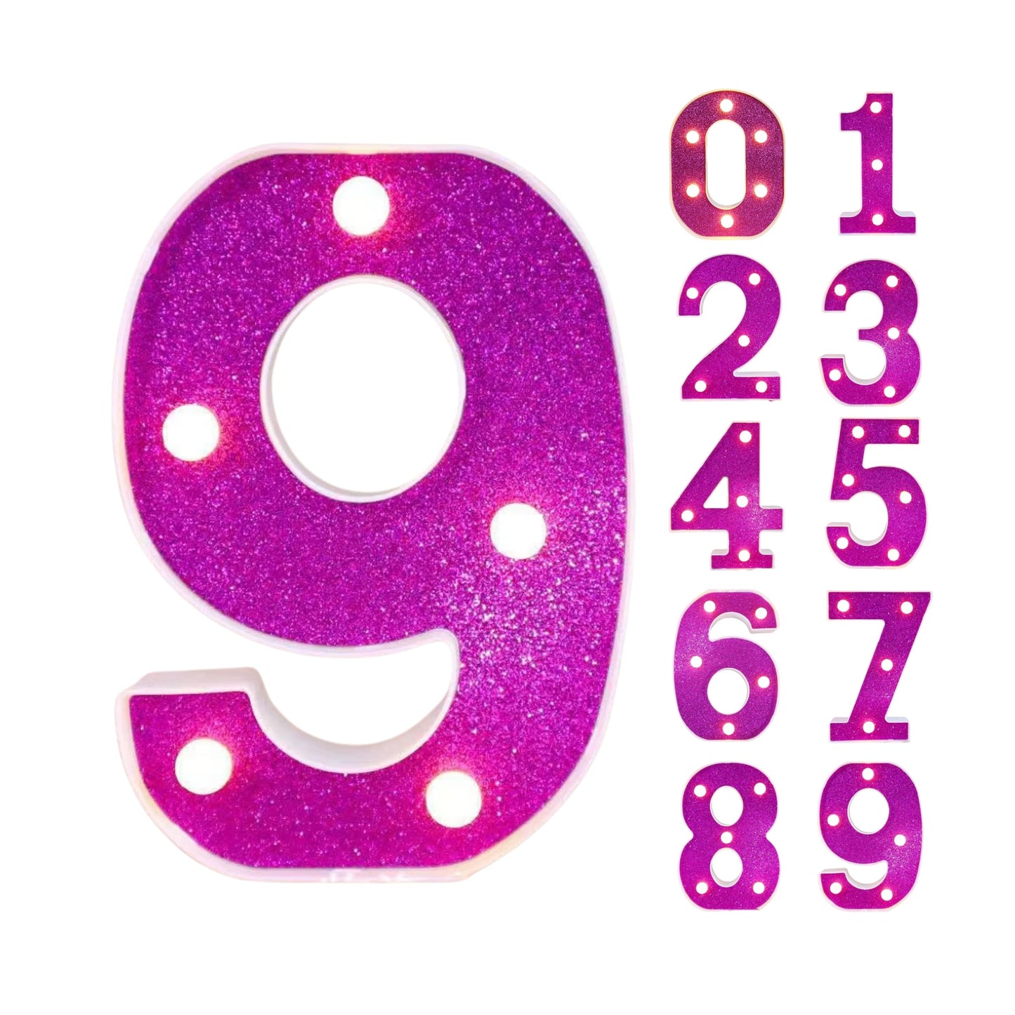 GlimmerGlow™ – Letras LED Decorativas con Purpurina Rosa y Luz Cálida
