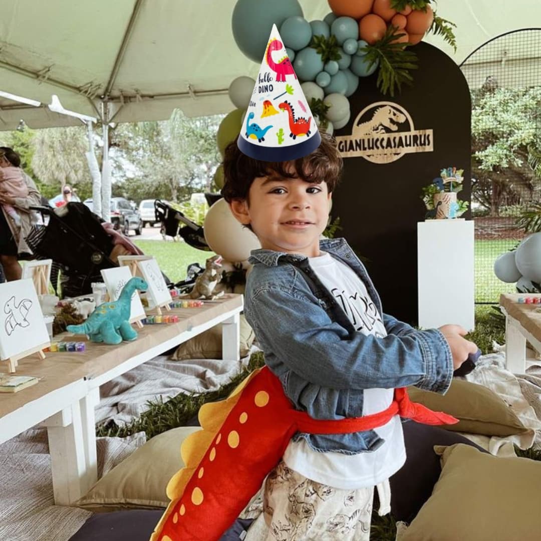 Sombreros Hello Dino reutilizables y fotogénicos, ideales para cumpleaños infantiles