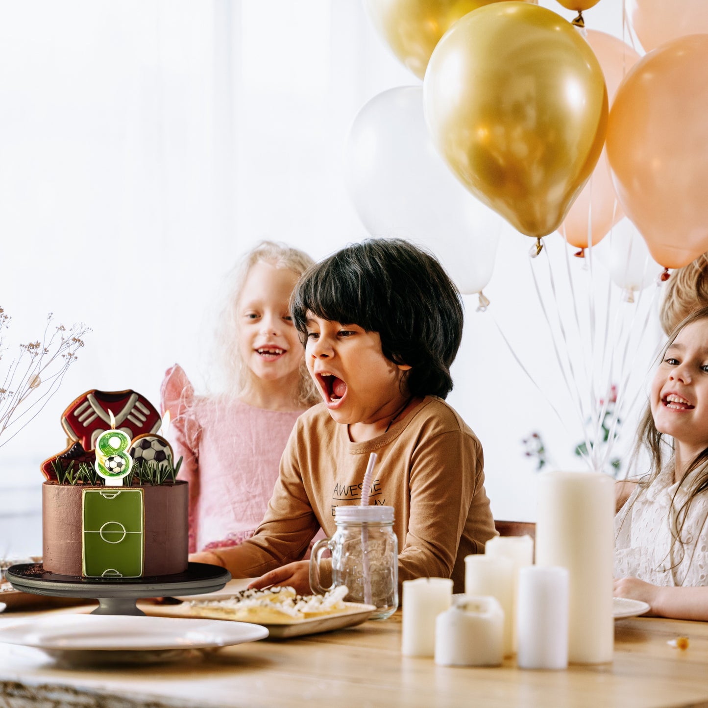 Velas Números Fútbol – Decoración Temática para Pasteles de Cumpleaños y Eventos Deportivos.