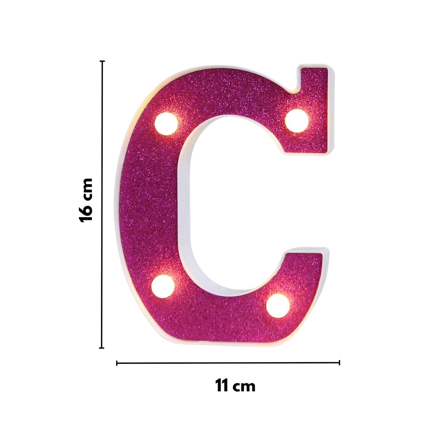 GlimmerGlow™ – Letras LED Decorativas con Purpurina Rosa y Luz Cálida